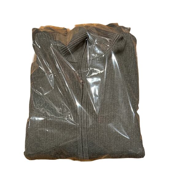 Eddie Bauer Womens XL Gray Cardigan Sweater full zip ribbed Stretchy long sleeve - Picture 9 of 9